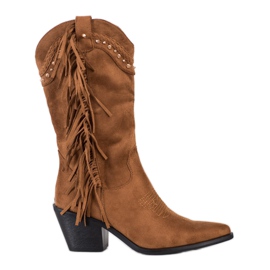 Bestelle Frynsede cowboystøvler brun