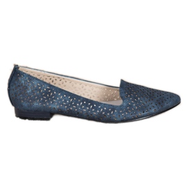 Goodin Ballerinas med Holo -effekt marine blå blå