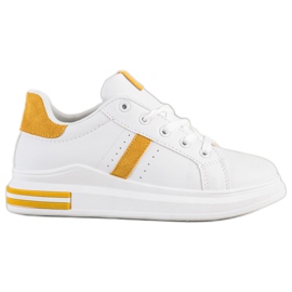 Sweet Shoes Hvide sneakers gul