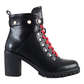 Ideal Shoes Rockstøvler på stolpen sort