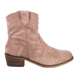 Queentina Komfortable cowboystøvler med isolering beige