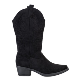 Ideal Shoes Cowgirls på et lavt indlæg sort