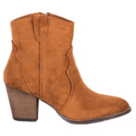 Bestelle Suede cowboystøvler på søjlen brun