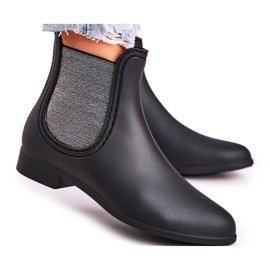 Kvinder Matt Black Wellies sølv Answear sort