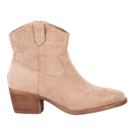 Cm Paris Stilfulde cowboystøvler i ruskind beige