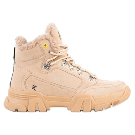 Kylie Fangere med fåreskind beige