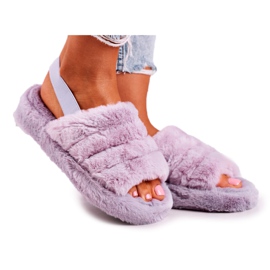 FJ1 Kvinders hjemmesko på Fur Purple Snowflake Platform violet