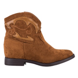 Ideal Shoes Brown Cowgirls skjult kile brun