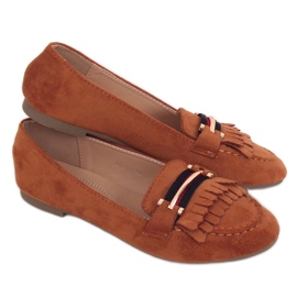 Dame loafers camel 88-381 Camel brun flerfarvet