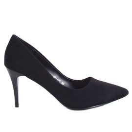 Pumps på en behagelig hæl sort NF-49P Sort