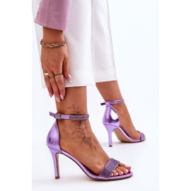 Damesandaler på høj hæl med juveler Lilla Perfecto violet 4