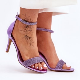 Damesandaler på høj hæl med juveler Lilla Perfecto violet 1