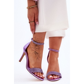 Damesandaler på høj hæl med juveler Lilla Perfecto violet 2