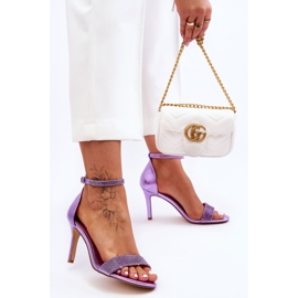 Damesandaler på høj hæl med juveler Lilla Perfecto violet 3