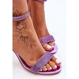 Damesandaler på høj hæl med juveler Lilla Perfecto violet 8