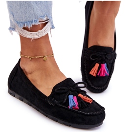 PS1 Ruskind Loafers med sløjfe og kvaster Sort Dorine 9