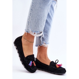PS1 Ruskind Loafers med sløjfe og kvaster Sort Dorine 3