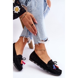 PS1 Ruskind Loafers med sløjfe og kvaster Sort Dorine 7