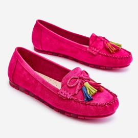 PS1 Ruskind Loafers med sløjfe og kvaster Fuchsia Dorine lyserød 4