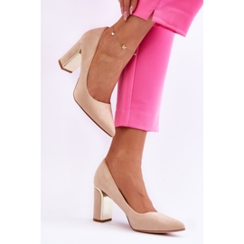 Klassiske ruskindshælpumper Beige Elizabeth 1