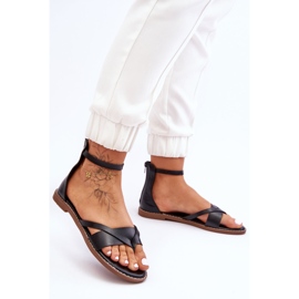Flade flip flops med lynlås til kvinder, sort Rise Up! 1
