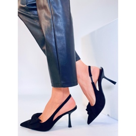 Shirley Black Pumps med åben hæl sort 2