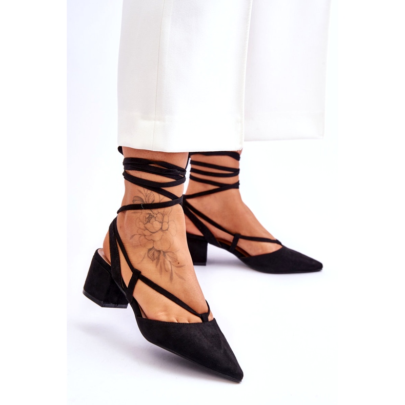 Sort Carlotte Knotted Low Heel Pumps 3