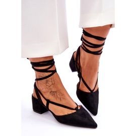 Sort Carlotte Knotted Low Heel Pumps 4