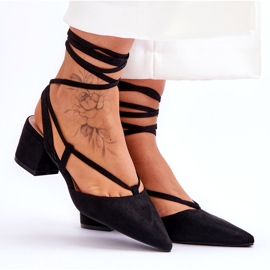 Sort Carlotte Knotted Low Heel Pumps 6