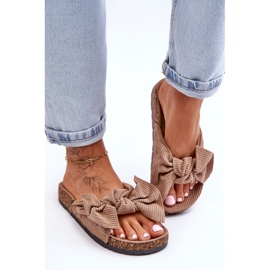 Corduroy Cork Hjemmesko Dark Beige Summertime 1