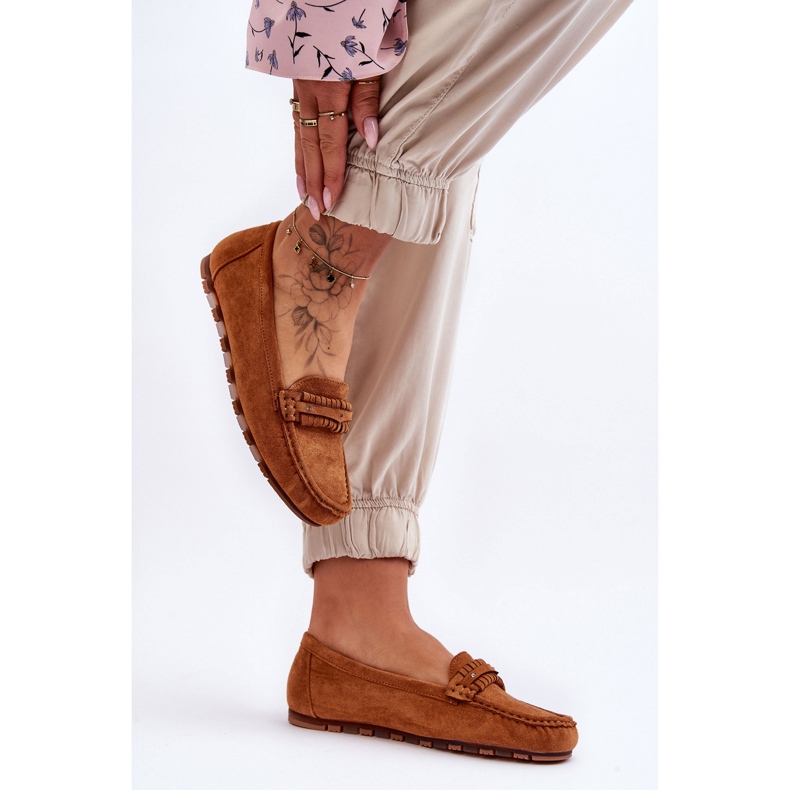 PG1 Camel Clorie suede loafers til kvinder brun 2
