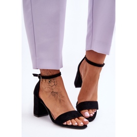 Sorte Madame Suede højhælede sandaler 2