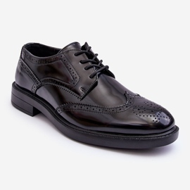 WD1 Mænds elegante lakerede sko, sort Gustavo 1