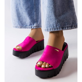 Inna Pink chunky wedge sandaler fra Agnes lyserød 1