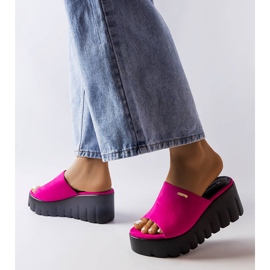 Inna Pink chunky wedge sandaler fra Agnes lyserød 2