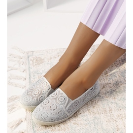 HJ1709 Grå Openwork Slip-On sneakers 1
