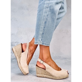 Nevil Beige espadriller med åben tå 1