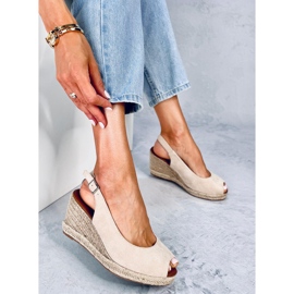 Nevil Beige espadriller med åben tå 2