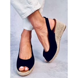 Nevil Black espadriller med åben tå sort 1