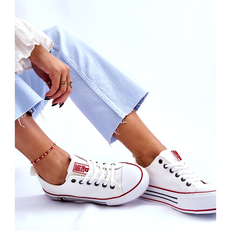 Dame Stof Platform Sneakers Big Star LL274180 Hvid 4