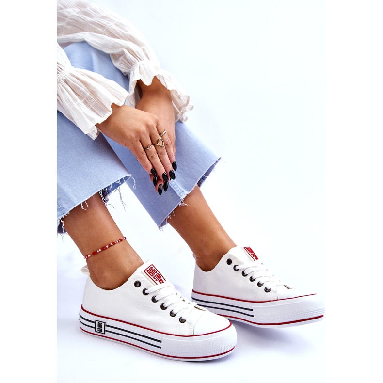 Dame Stof Platform Sneakers Big Star LL274180 Hvid 2