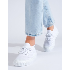 Tekstilsneakers til kvinder hvide Shelovet 1