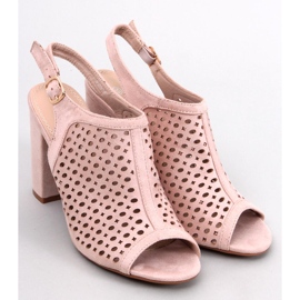 Noise Pink gennembrudte sandaler med hæl lyserød 1