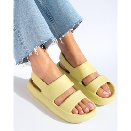 Shelovet oliven gummi sandaler til kvinder grøn 2
