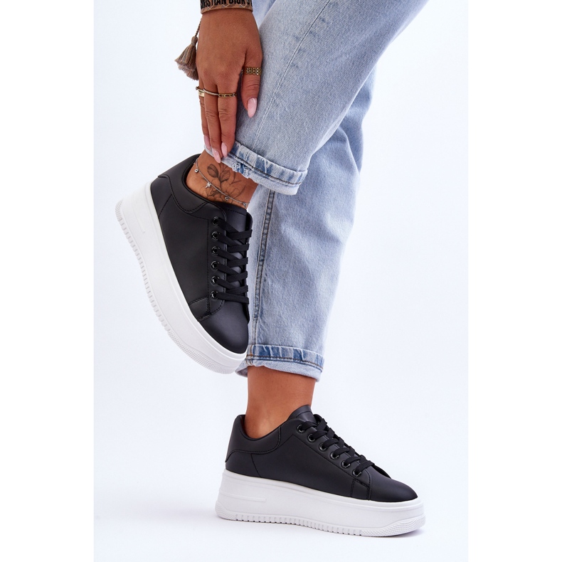 Klassiske sneakers til kvinder, sort og hvid nattur 2