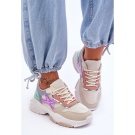 PS1 Sneakers med snøre til kvinder Beige-grøn Cortes flerfarvet 2