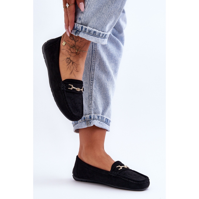 Klassiske suede loafers til kvinder, sort Corinell 2