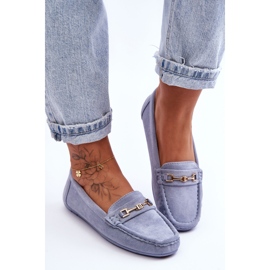 Klassiske suede loafers til kvinder Blå Corinell 1