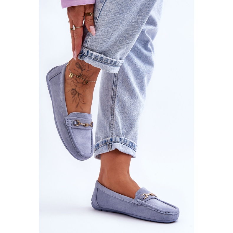 Klassiske suede loafers til kvinder Blå Corinell 2