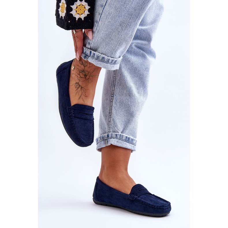 Dame ruskind Loafers Marineblå Lenvie 1